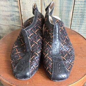 PIKOLINOS Black and Brown Leather Loafers